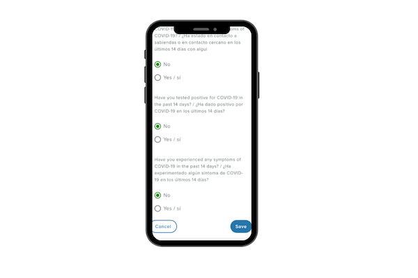 COVID Daily Screening Checklists